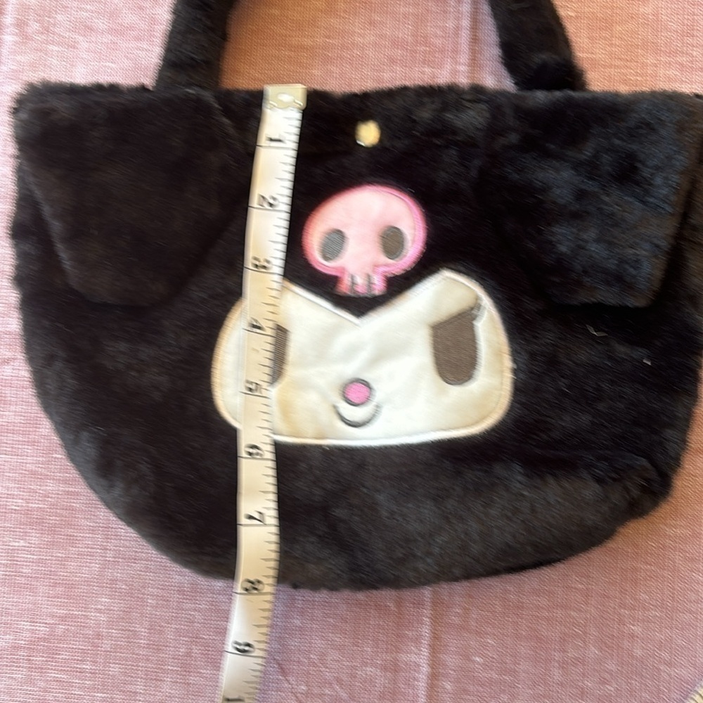 Sanrio Kuromi Plush Tote Bag NWOT Black Kawaii Goth Y2K Halloween Purse - Picture 5 of 5